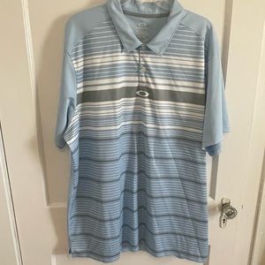 Oakley blue white gray golf shirt. XXL 2XL
